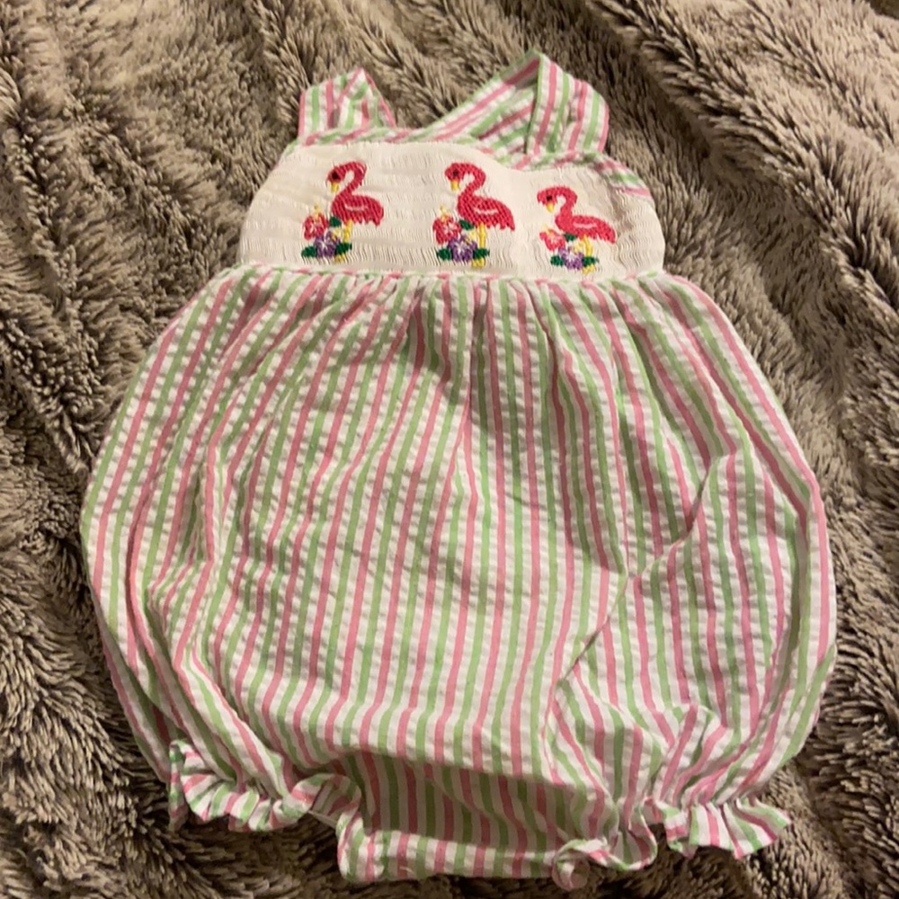Striped flamingo bubble